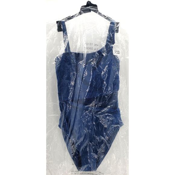 Blue ROD BE AT TIE NAVY MESH SWIMSUIT, SIZE 4 - Picture 5 of 8